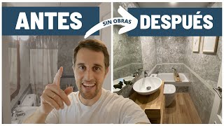 Como REFORMAR BAÑO pequeño SIN OBRAS y SIN EXPERIENCIA 😅 [upl. by Dorca]