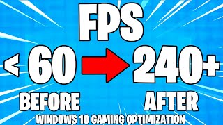 How To Optimize Windows 10 For Gaming Increase FPS amp Performance on PC Works 2021 [upl. by Colby]