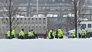 WATCH Ottawa Police begin clearing antimandate protest [upl. by Zildjian]