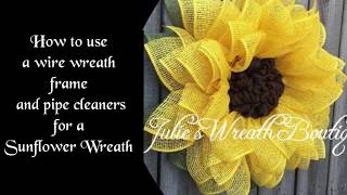 Sunflower Wreath Tutorial How to Make a Flower Wreath [upl. by Wilinski]