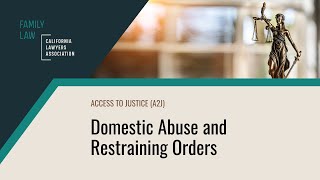 Domestic Abuse and Restraining Orders  Access to Justice [upl. by Wenn256]