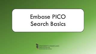 Embase PICO Search Basics [upl. by Tezzil472]