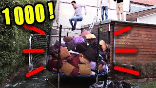 1000 Coussins Dans Un Trampoline Géant [upl. by Atteloiv747]