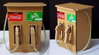 Dispensadora de Refresco Tipo Gasolinera  Maquina Dispensadora de Carton  DIY  Cortés Creativo [upl. by Ahtis]