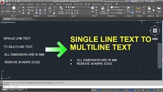 AutoCAD Single Line Text to Multiline Text [upl. by Nosreve]