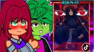 🇺🇸🇧🇷🇪🇸 Teen Titans Go React to Robin As Madara  Gacha React [upl. by Hassi]