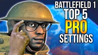 BATTLEFIELD 1 TOP 5 PRO SETTINGS TO IMPROVE GAMEPLAY BF1 Options Guide  Tutorial [upl. by Ivie]