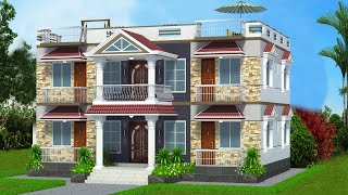 ৪ শতক২৫ কাঠা জায়গায় ৬৭৮ বেডরুমের বড় duplex বাড়ি তৈরির ডিজাইন [upl. by Maher]