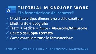 WORD  Office 365  Tutorial 2 Formattare caratteri in Word [upl. by Suzann]