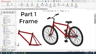 Solidworks Tutorial  How to Make a Bicycle Design Part 1  Frame [upl. by Eruot]