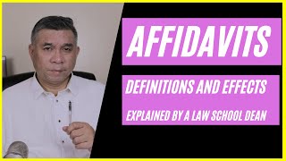 Affidavits Definitions and effects Explained by a law school dean [upl. by Yadnil]