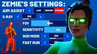 What settings does the BEST AIMER in Fortnite use [upl. by Dorcus249]