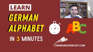 Learn GERMAN ALPHABET pronunciation in 3 minutes capital and small letters [upl. by Inhsor]