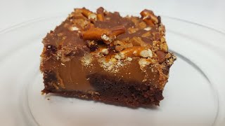 Salted Pretzel Caramel Brownies  So Decadent amp So Easy [upl. by Gnilrad]