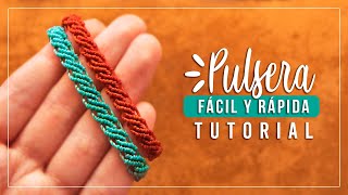 Cómo hacer pulsera de hilo fácil y rápida 3✨ Paso a Paso  DIY Macrame Friendship Bracelet [upl. by Liliane210]