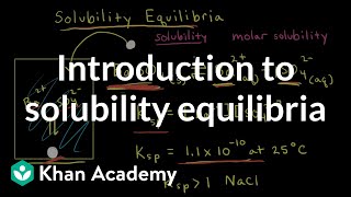 Introduction to solubility equilibria  Equilibrium  AP Chemistry  Khan Academy [upl. by Nolra]