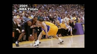 Greatest Moments in NBA History  Allen Iverson quotStep Overquot Tyronn Lue NBA Finals 2001 [upl. by Eissehc]