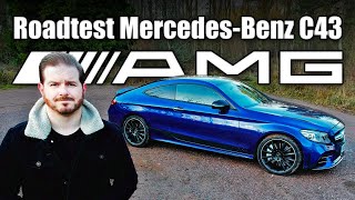 MercedesBenz C43 AMG Coupe Road Test Review Facelift Cclass Blue 4x4 2020 [upl. by Ehgit927]