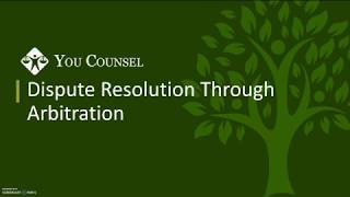 Dispute Resolution Through Arbitration [upl. by Jaffe]