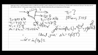 Thermodynamics Example Adiabatic turbine 1 [upl. by Cnut]