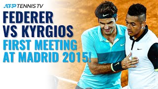 Roger Federer vs Nick Kyrgios Extended Highlights From First Meeting at Madrid 2015 [upl. by Sillyhp]