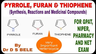 PYRROLE FURAN amp THIOPHENE Synthesis Reactions And Medicinal Compounds [upl. by Aloisia]