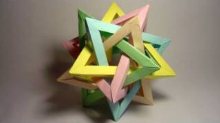 Five Intersecting Tetrahedra Origami Thomas Hull [upl. by Notsirhc]