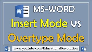 How to switch between Insert and Overtype Mode in MS Word [upl. by Razaele237]