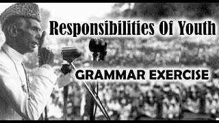 Responsibilities Of youth Grammar Exercise English Book Class 11 [upl. by Ardek]