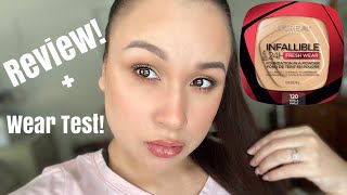 L’Oréal Infallible Fresh wear POWDER foundation Review  wear test [upl. by Onoitna]