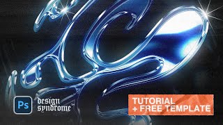 3D Chrome Photoshop Tutorial  FREE TEMPLATE [upl. by Presley]