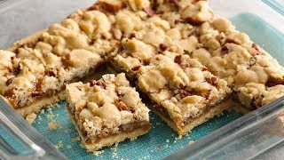 5Ingredient Salted Caramel Crumble Bars  Pillsbury Recipe [upl. by Ocsirf]