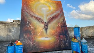 Angel battle spray paint art [upl. by Abrahams682]