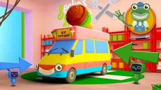 Learn Ice Cream Truck Parts with Vicky The Ice Cream Van  Geckos Garage [upl. by Meit]