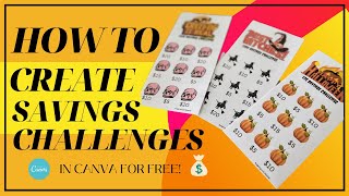 How to Create your own Savings Challenges in Canva using only the FREE version  August 27 2023 [upl. by Adirem281]