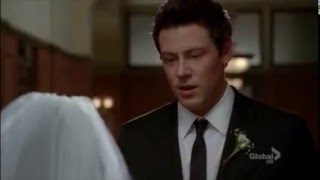 Finn sees Rachel in her wedding dress 3x14 [upl. by Wilbur]