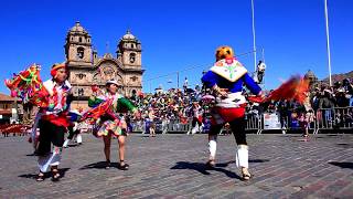 Traditional Andean Dancing During Fiestas del Cuzco in Cuzco Peru [upl. by Oiznun]