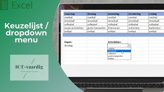 Excel  Keuzelijst dropdown menu [upl. by Baugh74]