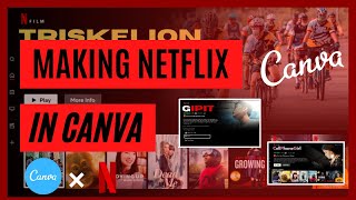 How to make Netflix Design themed template in CANVA 2021  No need Canva Pro  ENGLISH [upl. by Eelana]