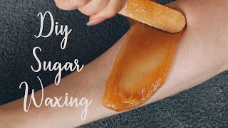 DIY Sugar Waxing Tutorial  Natural Hair Removal [upl. by Neesay]