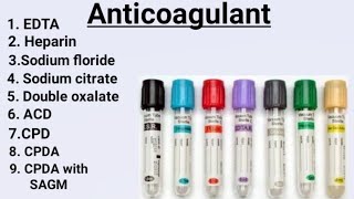 Anticoagulants  Types of Anticoagulants  Uses of Anticoagulants [upl. by Anibla]