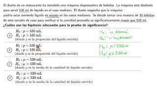 Ejemplos de hipótesis nula y alternativa  Khan Academy en Español [upl. by Newnorb]