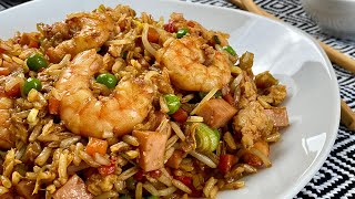 Cómo Hacer ARROZ CHINO FRITO con POLLO y CAMARONES 🍤🍤 [upl. by Tilla459]