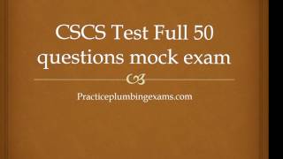 CSCS Test Full 50 questions mock exam 2 [upl. by Copeland]