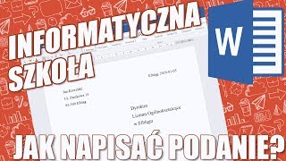 Word lekcja 5 Jak napisać podanie [upl. by Alliuqet737]