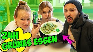 24 STUNDEN NUR GRÜNES ESSEN  Kathi Nina amp Kaan mampfen NUR GRÜNZEUG den ganzen Tag lang  Vlog [upl. by Rowney]