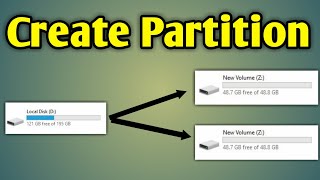 Partition In Windows 10 After Installation  How To Create Partition In Hp Laptop Windows 10 [upl. by Spada]