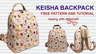 Keisha Backpack Tutorial  DIY Tas Ransel Lucu dan Imut  Bag Making with Miko Craft [upl. by Tu820]