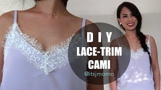 DIY LaceTrim Cami Top from Scratch [upl. by Manno]