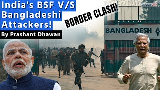 Sudden Clash at India Bangladesh Border  Indias BSF vs Bangladeshi Attackers [upl. by Suckow]